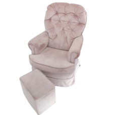 Poltrona Sophie Balanço e Giratória com puff 