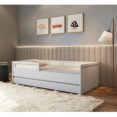 Bicama Encosto Divertidamente Branco com Rattan