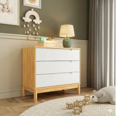 Cômoda 3 gavetas Lion Nature com Branco