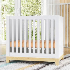 Berço médio Amor Perfeito branco com pés pinus COM COLCHÃO