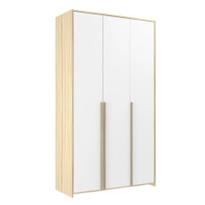 Armário Modulado 3 Portas Frontal Branco com Moldura Lat/Apliques Carvalho Treviso