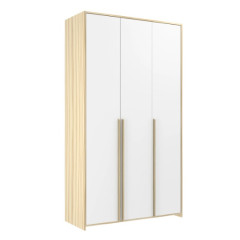 Armário Modulado 3 Portas Frontal Branco com Moldura Lat/Apliques Nature Armário Modulado 3 Portas Frontal Branco com Moldura Lat/Apliques Nature