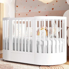 Berço progressivo Wave branco acetinado COM 2 COLCHÕES