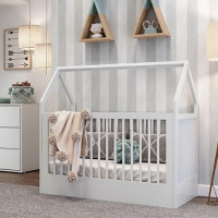 Berço montessori Wood branco com colchão [estrado antirrefluxo]