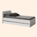 Cama solteiro Wood com auxiliar branca acetinada