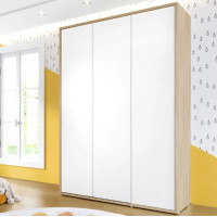 Armário Wood 3 portas branco c/ carvalho treviso