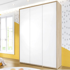 MOSTRUARIO Armário Wood 3 portas branco c/ carvalho treviso