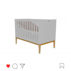 Berço antirrefluxo Amor Perfeito cinza c/ pés pinus