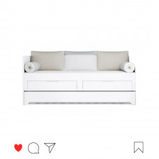 Cama Soft bicama com encosto branco acetinado