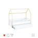 Cama montessoriana Tivoli completa branca com casinha pinus natural