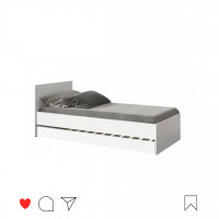 Cama Wood bicama solteiro branca acetinada