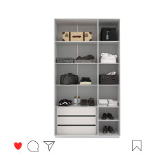 Roupeiro Modulado 3 Portas  Branco com puxador MEL