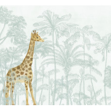 Papel de Parede Painel Floresta Tropical  Girafa Tom VClaro - Alt. 170cm